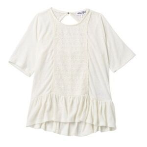 Ten Sixty Sherman Ivory Woven Crinkle Peplum Top size L